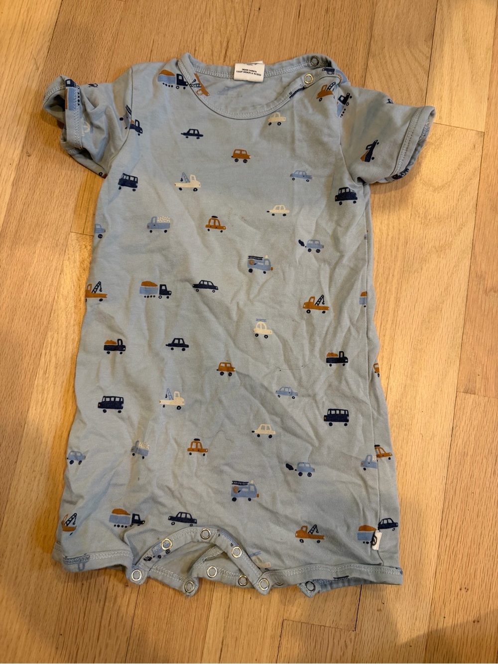 Unbranded Light Blue Baby Romper with Car Print